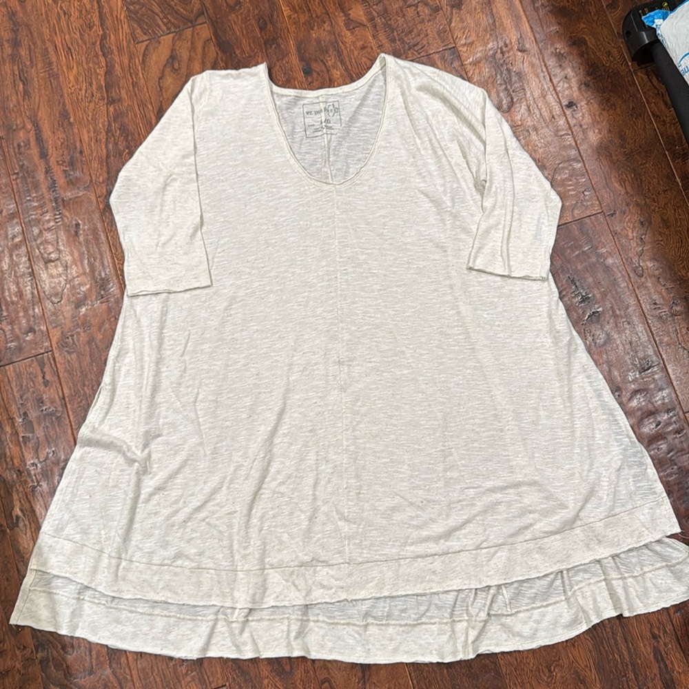WE THE FREE TUNIC WITH SIDE SLIT CREAM SZ L NWT